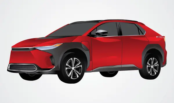 Toyota bz4x kırmızı vektör arabası