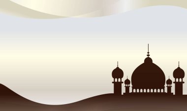 Ramazan geçmişi, altın beyazı lüks geçmişi olan cami.