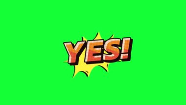 Animasyon EVET Çizgi Roman Yeşil Ekran