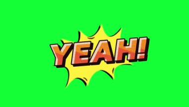 Animasyon Yeah Comic Pop Yeşil Ekran