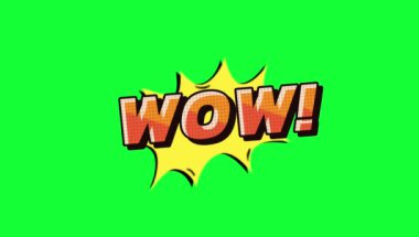 WOW Çizgi Roman Pop Yeşil Ekran Metin Canlandırması