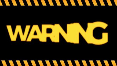 Uyarı işareti siyah arkaplan diyor, hareket uyarısı işareti