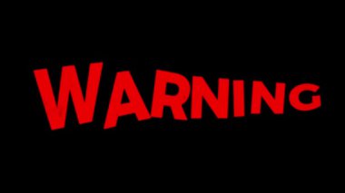 Siyah arkaplanda uyarı metin canlandırması