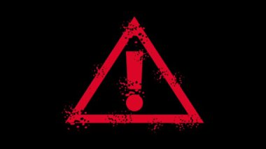Uyarı işareti Simge Canlandırması. Tehlike uyarısı önemli video