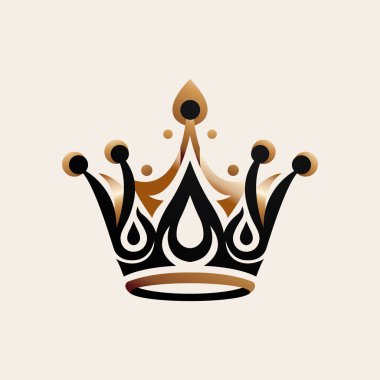 Kraliyet kral simgesi, soyut altın kaplama logo simgesi.