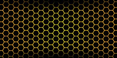 Siyah arkaplanda sarı altıgen