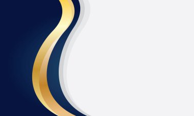 Beyaz arkaplanda mavi ve altın dalga sınırı