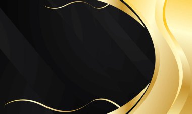 Karanlık arka planda soyut altın dalgası lüksü