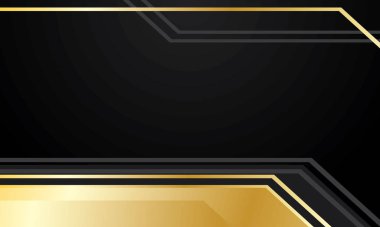 Soyut premium siyah altın geometrik arka plan. Lüks altın bayrak