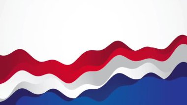 Beyaz arkaplanda canlandırılmış kırmızı mavi dalgalar