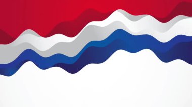 Beyaz arkaplan döngüsünde kırmızı mavi dalgalar