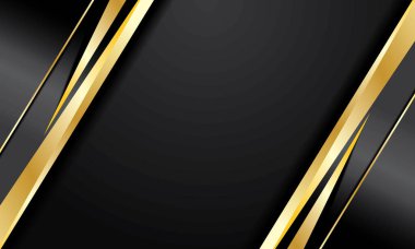 Koyu ve altın soyut arka plan lüks çizgileri