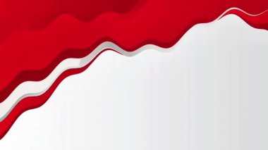 Köşede kırmızı ve beyaz bayrak sallayan hareketli döngü