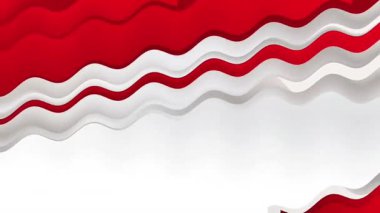 Kırmızı ve beyaz bayrak sallayan hareketli döngü