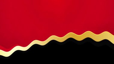 Kırmızı altın rengi siyah dalga arka plan döngüsü videosu