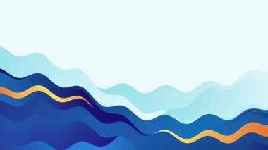 Dalgalar pürüzsüz döngü ile mavi eğimli arkaplan