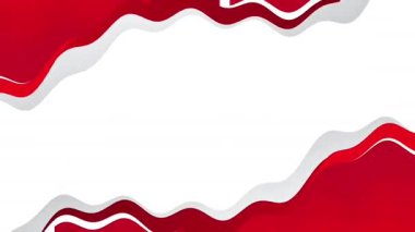 Dalga şeklinin soyut kırmızı beyaz arkaplanı canlandırıldı