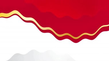 Soyut kırmızı altın dalgalı arkaplan canlandırma videosu