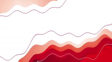 Canlandırılmış kırmızı ve beyaz dalgalı soyut arkaplan