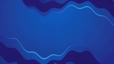 Dalgaların pürüzsüz döngü videosuyla soyut mavi eğimli arkaplan