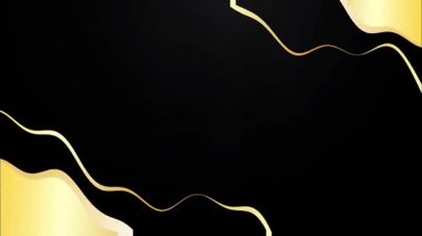 Altın lüks hareket animasyonu köşede, altın sıvı dalga arka planı
