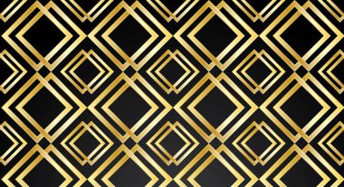 Siyah zemin altın çizgisi geometrik desen