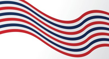 Dalga bayrağı, soyut arkaplanda kırmızı mavi dalgalı çizgiler