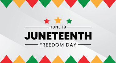 Haziran özgürlük günü tasarım vektörü illüstrasyonu