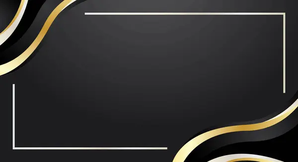 Altın dalga çerçeveli siyah lüks arkaplan