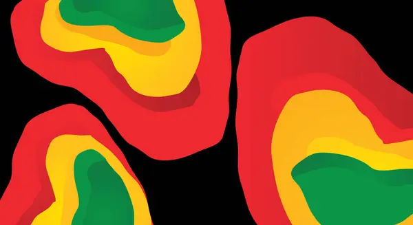 Siyah arkaplanda soyut kırmızı ve yeşil sıvı deseni