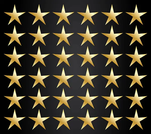 Siyah arka planda izole edilmiş altın yıldızlar. Beğen yıldız simgesi