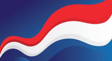 Mavi arkaplanda kırmızı ve beyaz bayrak