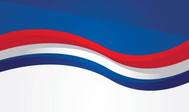 Mavi arkaplanda soyut kırmızı beyaz dalgalar