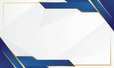 Mavi ve altın soyut beyaz arka plan. Sertifika için uygun