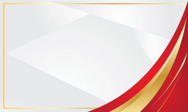 Köşelerinde altın rengi kırmızı çizgiler olan lüks beyaz sertifika arka planı