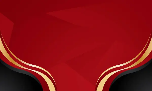 Soyut dalga köşe çerçevesi olan kırmızı altın arkaplan, lüks sertifika için mükemmel