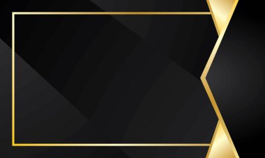 İş veya Sertifika için Siyah Altın Geometrik Tasarım Arkaplanı