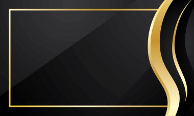 Ticari veya sertifika için lüks siyah eğimli soyut dalga köşe kenarı sınırı