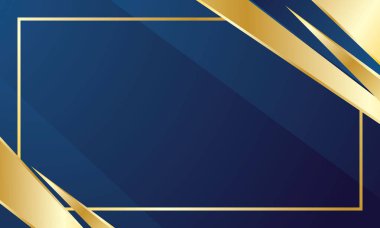 Lüks mavi ve altın geometrik sertifika arkaplanı