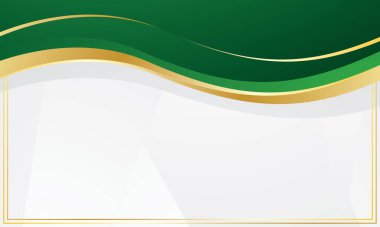 Soyut yeşil altın dalgasıyla sertifika arkaplanı