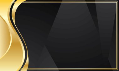 Lüks ödül sertifikası için soyut siyah arkaplan dalgalı altın