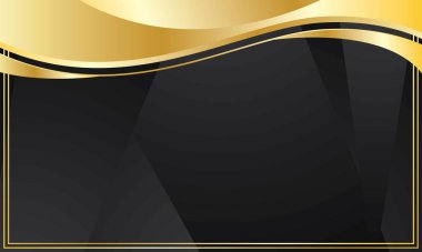 Soyut biçim siyah sertifika arkaplan dalgalı altın