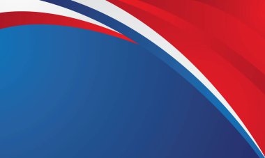 Mavi zemin üzerinde modern kırmızı beyaz soyut