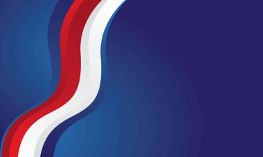 Mavi arkaplan dizaynında kırmızı beyaz dalgalar