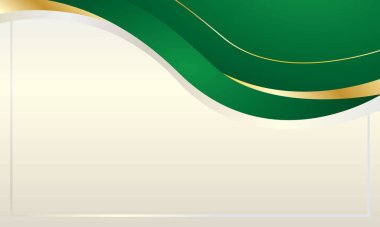 Lüks arka planda soyut yeşil ve altın dalgalar