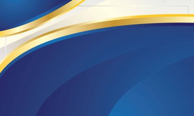 Zarif mavi ve altın dalga tasarımı arka plan