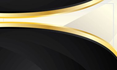 Zarif siyah ve altın dalga tasarımı arka plan