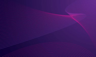 Koyu renk arkaplanda mor çizgi dalgaları. Modern dalgalı çizgi deseni