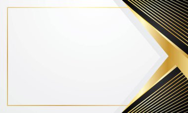 Beyaz zemin üzerinde siyah altın soyut geometrik