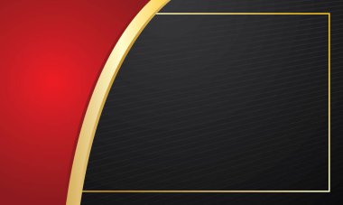 Sertifika için siyah arkaplan üzerinde kırmızı altın eğri